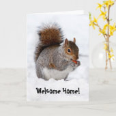 歓迎された家のリスの挨拶状 カード (黄色い花)