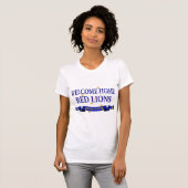 歓迎された家の赤いライオン Tシャツ (正面フル)