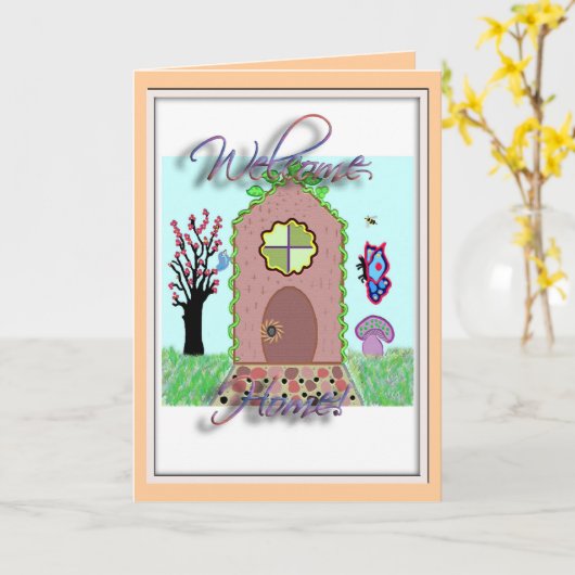 歓迎された家カード カード (黄色い花)