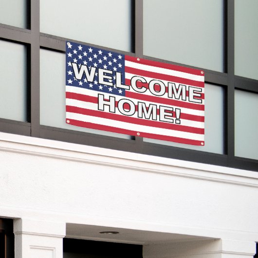 歓迎された家 横断幕 (ビルの外側)