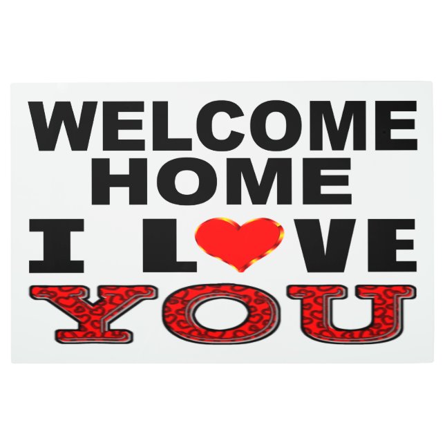 歓迎された家I愛 メタルプリント (正面)