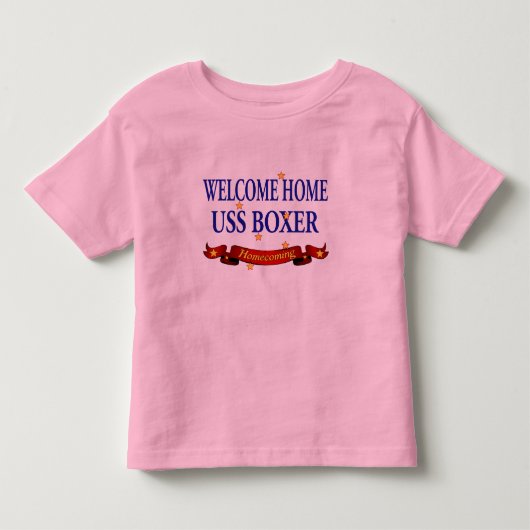 歓迎された家USSのボクサー トドラーTシャツ (正面)