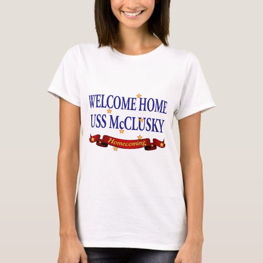歓迎された家USS McClusky Tシャツ (正面)