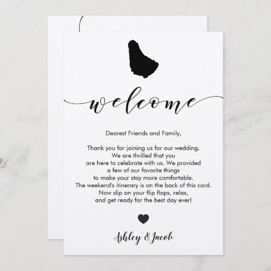 歓迎された手紙及び旅程を結婚するバルバドス プログラム (正面/裏面)