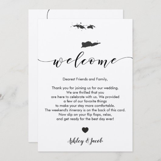 歓迎された手紙及び旅程を結婚するバージン諸島 プログラム (正面/裏面)