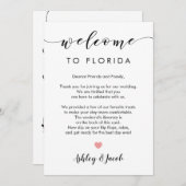 歓迎された手紙及び週末の旅程カードの結婚 プログラム (正面/裏面)