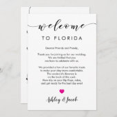 歓迎された手紙及び週末の旅程カードの結婚 プログラム (正面/裏面)