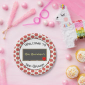 歓迎された新学期のパーソナライズな先生のプレート ペーパープレート (パーティー)