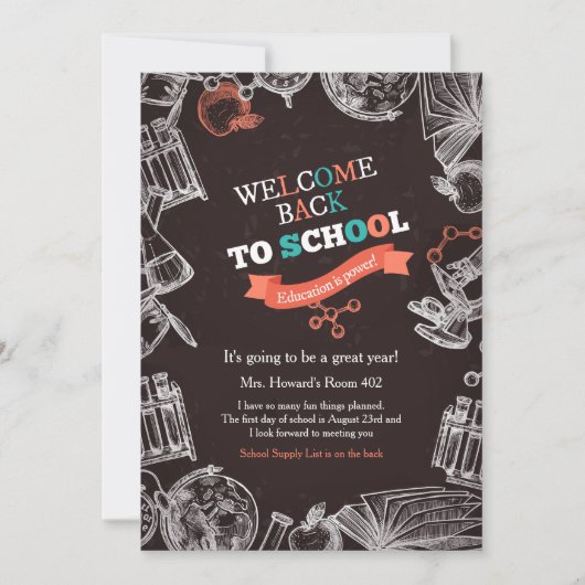 歓迎された新学期の発表 招待状 (正面)