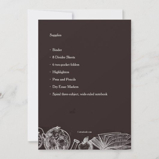 歓迎された新学期の発表 招待状 (裏面)