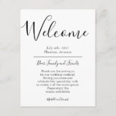 歓迎された旅程のノートの好意のバッグのラベルの結婚 エンクロージャーカード (正面)