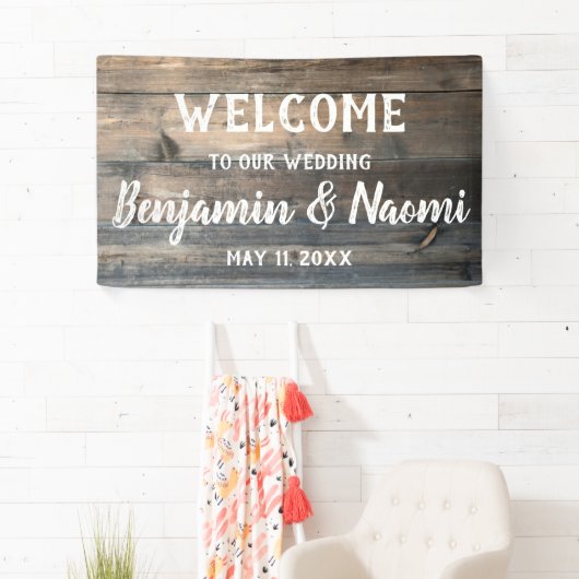 歓迎された旗を結婚する木板 横断幕 (インサイチュ)