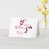 歓迎された明るいピンク カード (黄色い花)