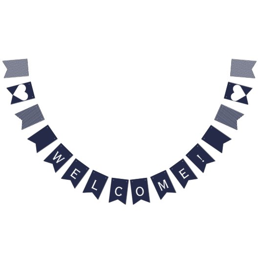 歓迎された海軍および白くプレッピーな旗布 バンティングフラッグ (全)