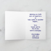 歓迎された男の赤ちゃんのお祝いの挨拶状 カード (内部)