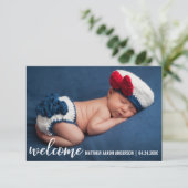 歓迎された発表の新生児のモダンなカードW 案内状 (スタンド正面)