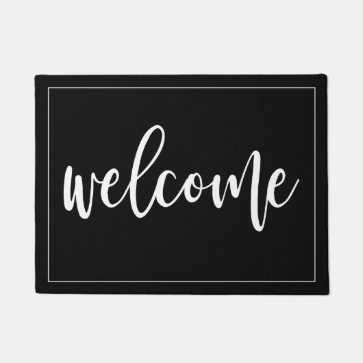 歓迎された白い原稿 ドアマット (正面)