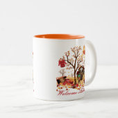 歓迎された秋の秋の景色 ツートーンマグカップ (正面右)