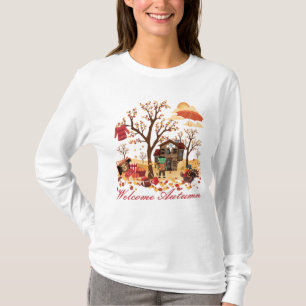 歓迎された秋の秋の景色 Tシャツ
