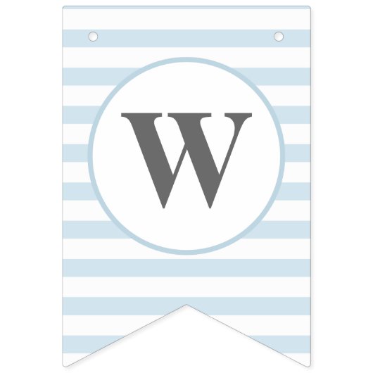 歓迎された空色のストライプの男の子のベビーシャワーは振りかけます バンティングフラッグ (第3の旗)