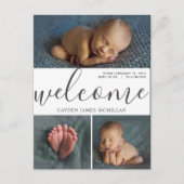 歓迎された誕生の発表3の写真の郵便はがき 案内ポストカード (正面)