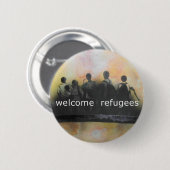 歓迎された避難者のバッジ 缶バッジ (正面&裏面)