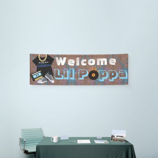 歓迎されたLilのPoppaのヒップホップの男の子のベビーシャワーの旗 横断幕 (トレードショー)