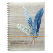 歓迎される客の本の小屋の装飾木製板羽 ノートブック (正面)