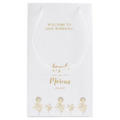 歓迎される客を結婚しているフェイクな金ゴールドの野生の花 スモールペーパーバッグ (裏面)