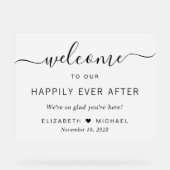 歓迎さ結婚れた後ずっと幸せに霜を降ろした アクリルサイン (正面)