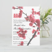 歓迎する春の桜の倍の幸福の結婚式 招待状 (スタンド正面)