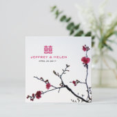 歓迎する春の桜の倍の幸福の結婚式 招待状 (スタンド正面)
