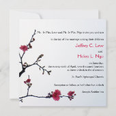 歓迎する春の桜の倍の幸福の結婚式 招待状 (裏面)