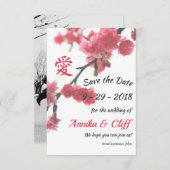 歓迎する春の桜愛記号の保存Date© セーブザデート (正面/裏面)