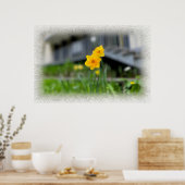 歓迎する黄色い花 ポスター (キッチン)