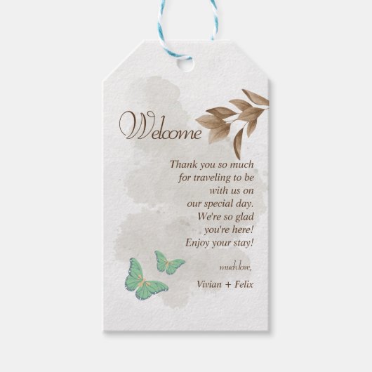 歓迎と感謝を込めたシンプルなギフト ギフトタグ (正面)