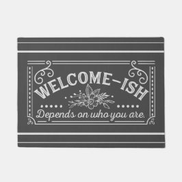 歓迎のような皮肉な黒板のドアマット敷物 ドアマット