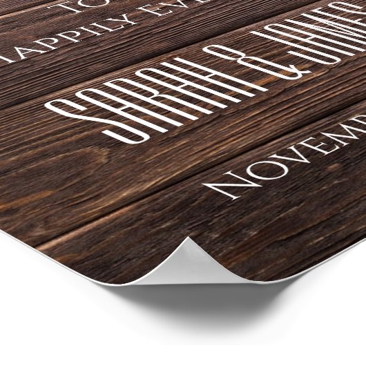 歓迎のサイン素朴の後結婚ずっと幸せに ポスター (角)