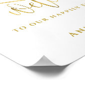 歓迎のサイン結婚の後ずっと幸せに ポスター (角)