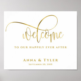 歓迎のサイン結婚の後ずっと幸せに ポスター