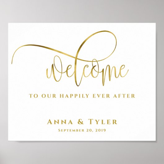 歓迎のサイン結婚の後ずっと幸せに ポスター (正面)