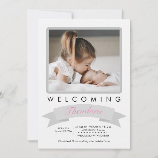 歓迎のフォトバースアナウンス 案内状 (正面)