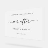 歓迎のフロスト結婚スクリプトの後で幸せに アクリルサイン (傾斜)