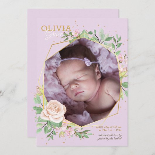 歓迎のフローラ·フォト·バースの発表 案内状 (正面/裏面)