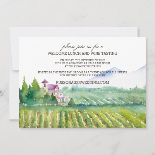 歓迎のランチ&ワインテイスティング招待状 招待状 (正面)