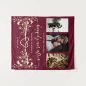 歓迎の写真結婚の背景を楽しく タペストリー (正面(横))