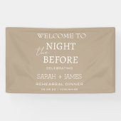 歓迎の前夜のミニマルな結婚トープ 横断幕 (横)