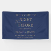 歓迎の前夜のミニマル結婚海軍 横断幕 (横)