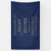 歓迎の前夜のミニマル結婚海軍 横断幕 (縦)