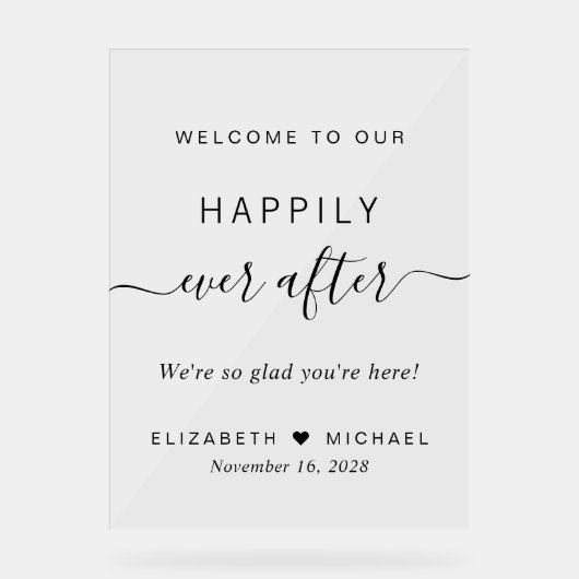 歓迎の後ずっと幸結婚福に アクリルサイン (正面)